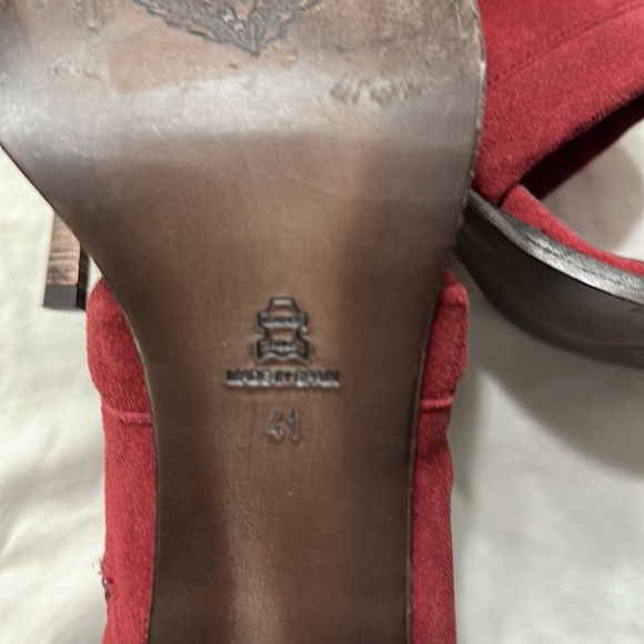 Free people NWOT satellite red open toe suede booties size 41 - Picture 7 of 9